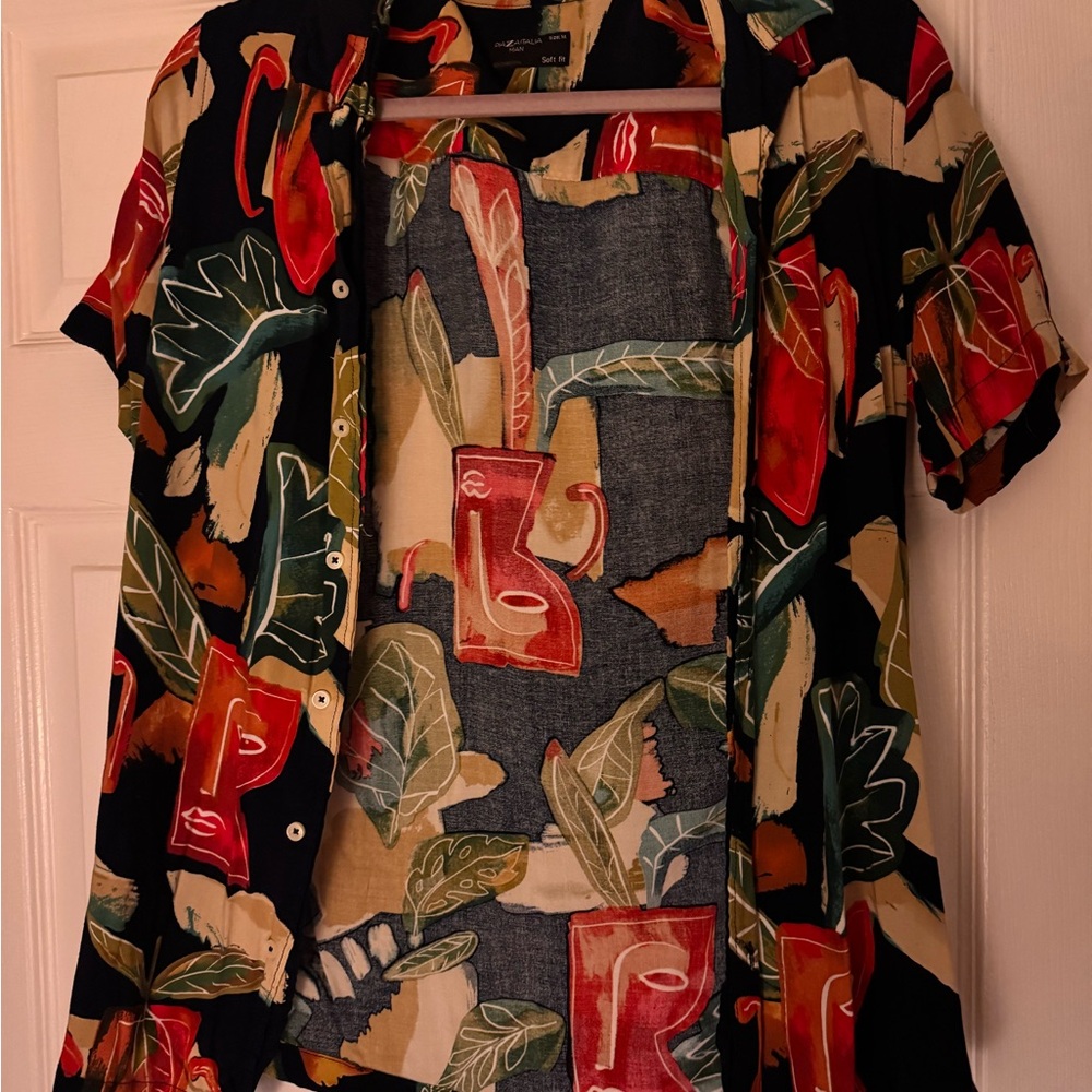 Colorful Tropical Print Shirt